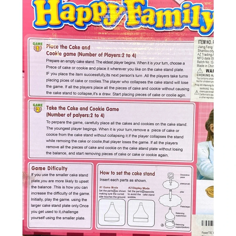 Happy Family‎ Balance Game Cake and Cookie Stacking Toy for Kids Ages 3+